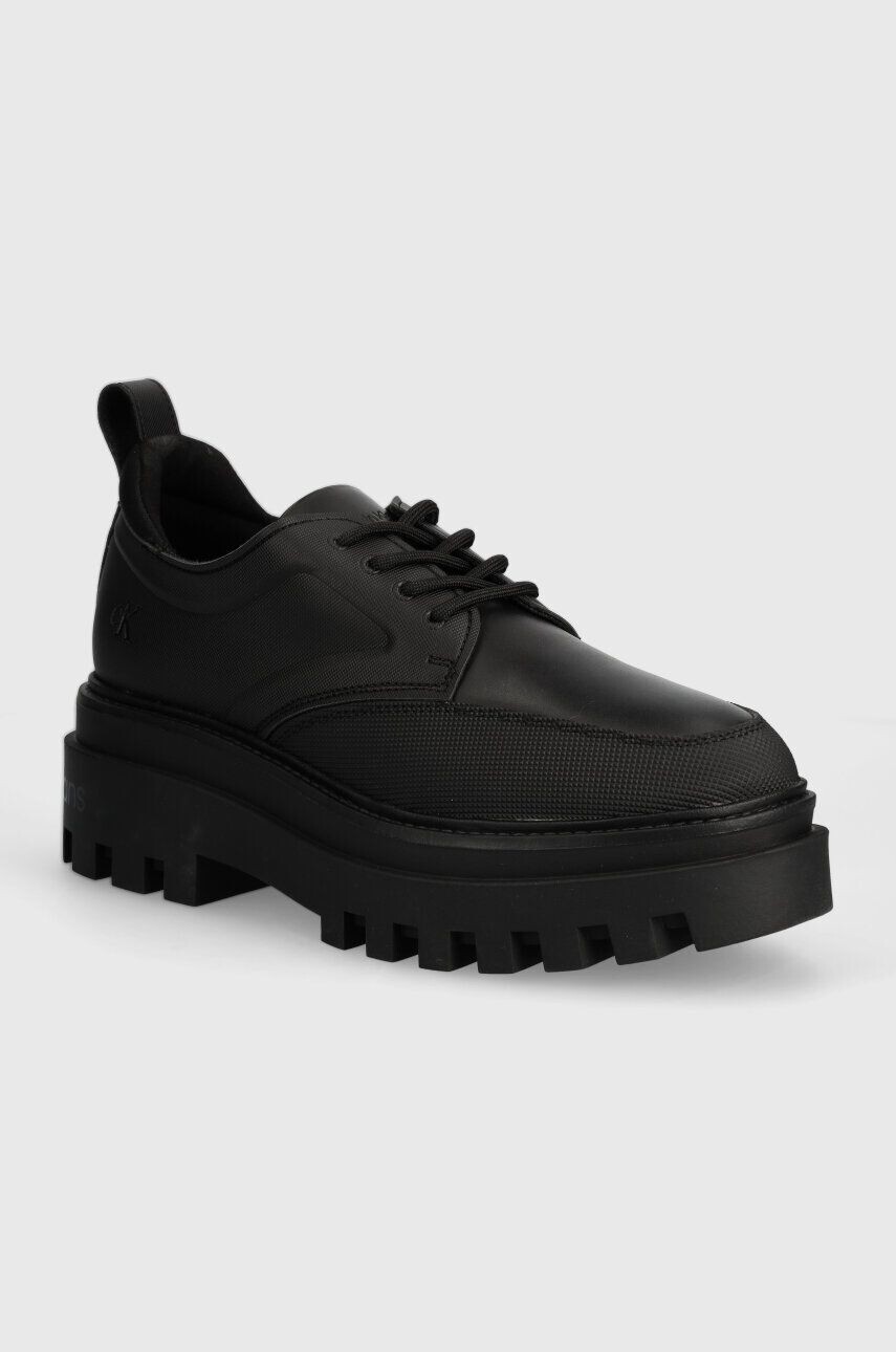 Обувь Calvin Klein Jeans FLATFORM LACEUP DERBY MG MTL, черный — фото 2
