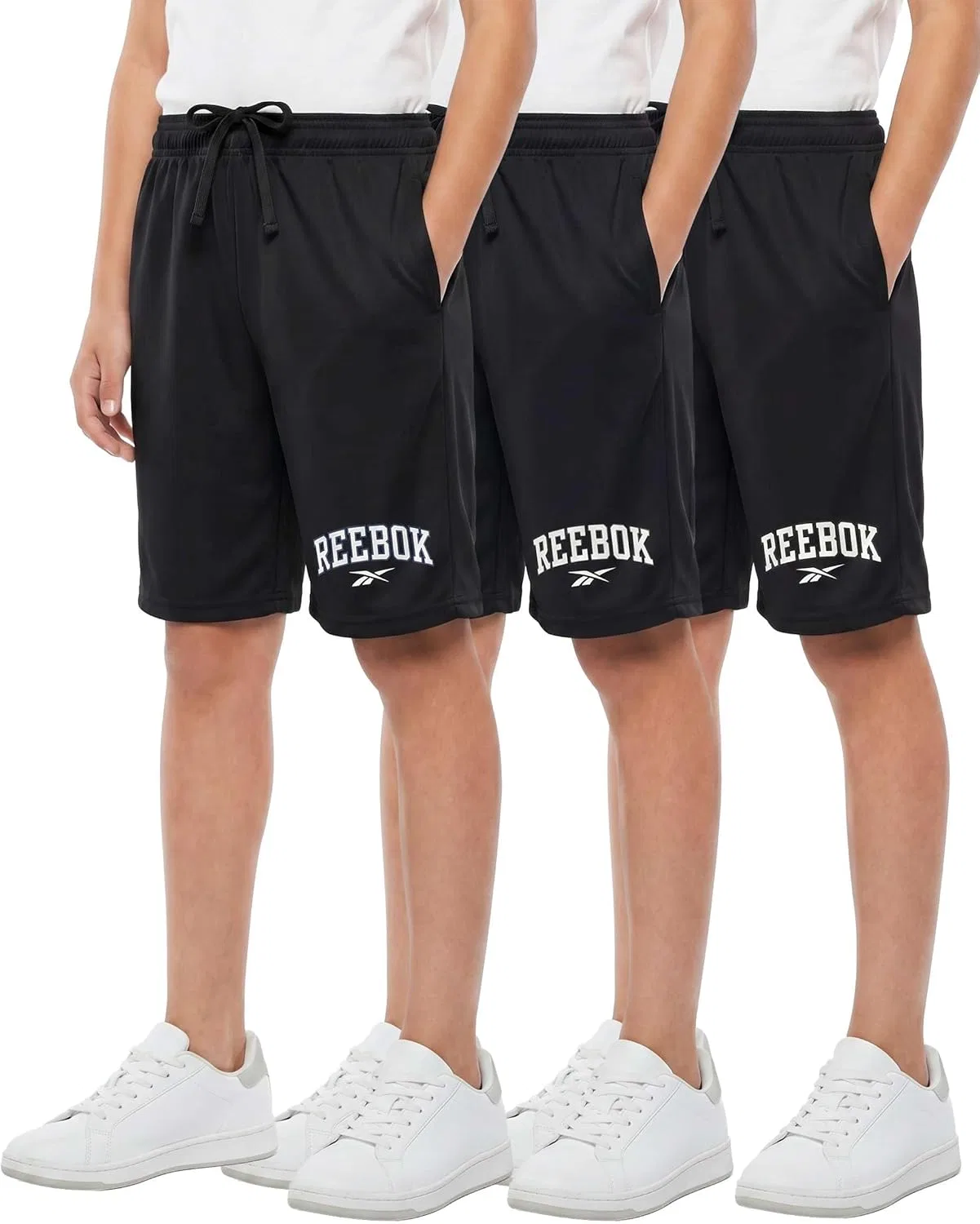Мальчиковые спортивные шорты 3 шт, Reebok, черные