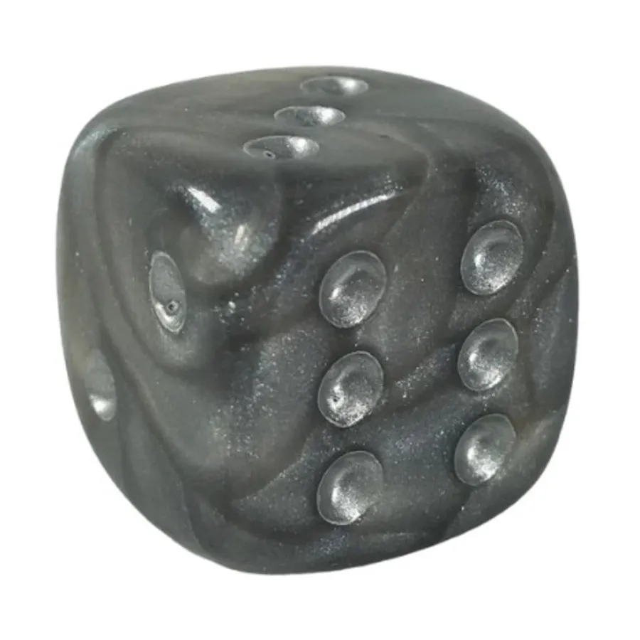 

d6 18 мм Steel Dragon Shimmer с белым (12), Game Dice - Shimmer (Role 4 Initiative)