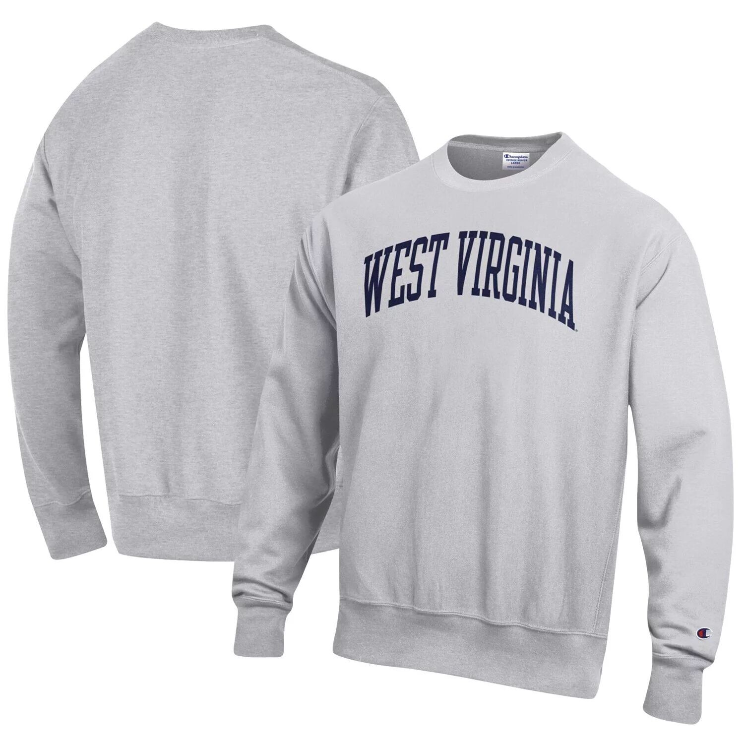 

Мужской серый пуловер с принтом West Virginia Mountaineers Arch обратного переплетения Champion