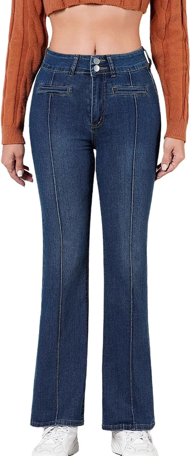 

Женские джинсы прямого кроя с высокой талией, Slim Fit, с вышивкой и вставками MRNYQBM