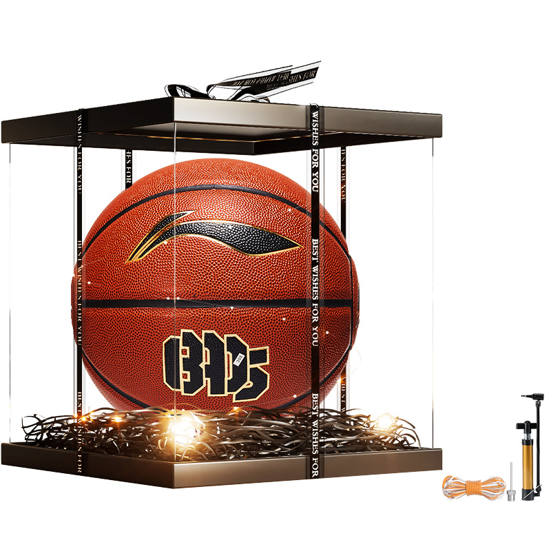 

LINING Badfive PU баскетбольный мяч brown, black, white размер 7 тренировочный unisex