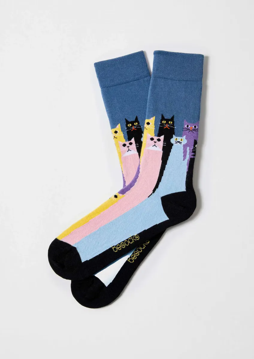 

Унисекс синие высокие носки из органического хлопка Besocks, синий