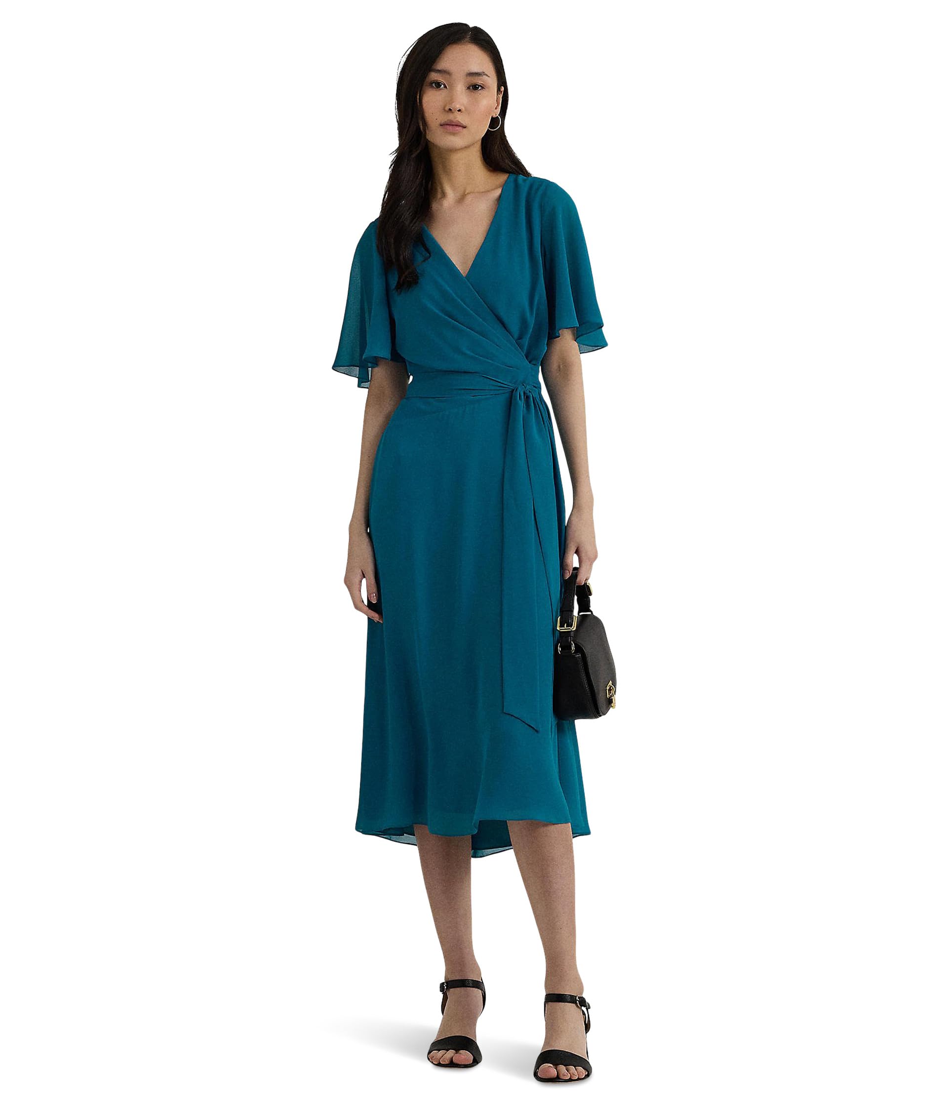 

Платье Lauren Ralph Lauren Belted Georgette Dress, цвет Turquoise Sky