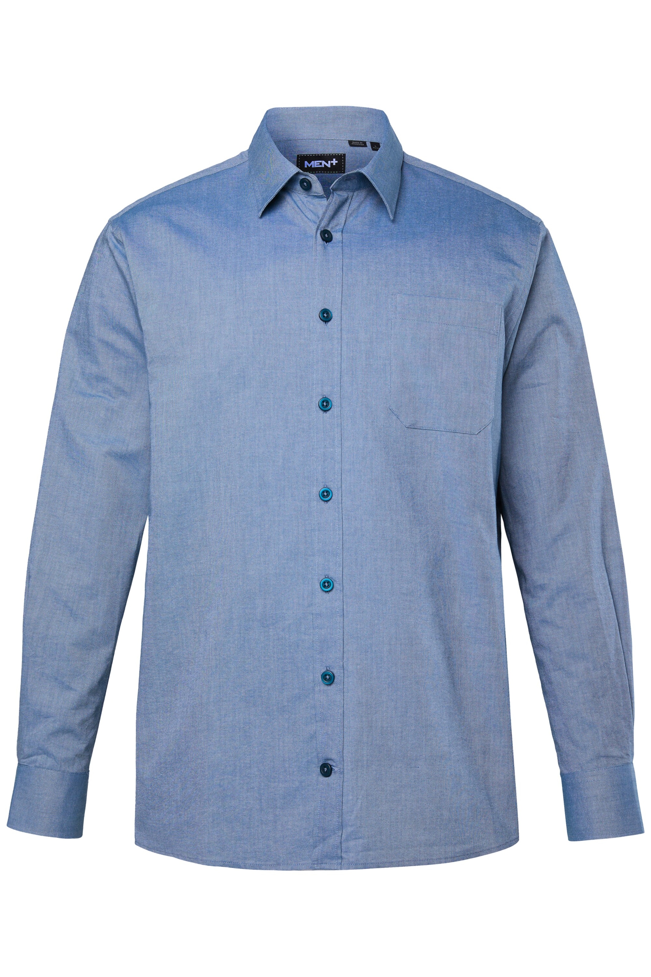 

Men Plus Рубашка на пуговицах комфортного кроя в синем цвете
