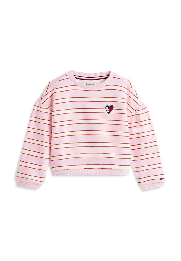 Свободная толстовка с изображением улыбающегося сердца и флага. Tommy Hilfiger, Pearly Pink — фото 4