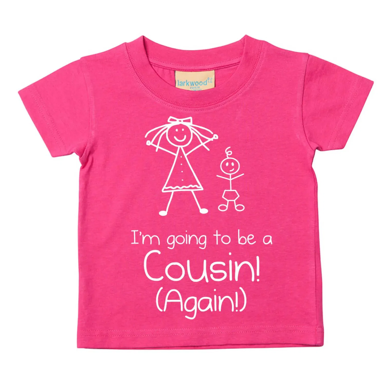 Футболка детская I'm Going to be a Big Cousin Again, 60 Second Makeover, розовый — фото 2