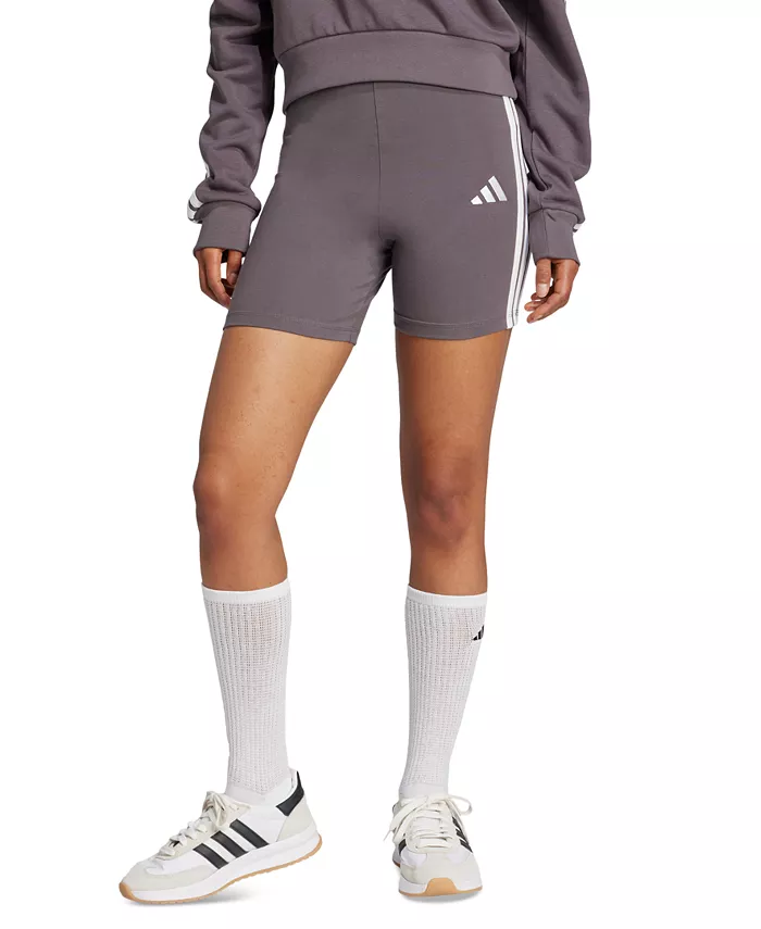 

Женские базовые велосипедные шорты с высокой посадкой и 3 полосками adidas, розовый