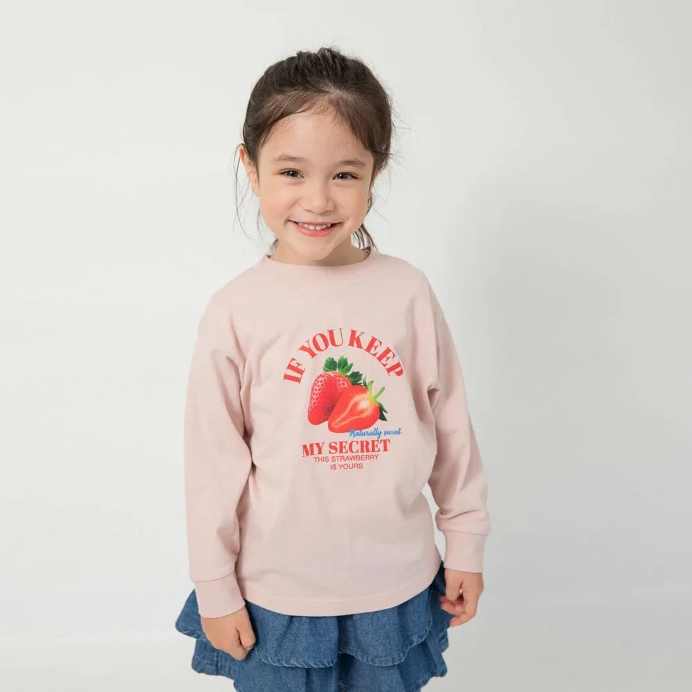 Футболка с длинными рукавами с различными графическими принтами Branshes, 92: Pink Strawberry
