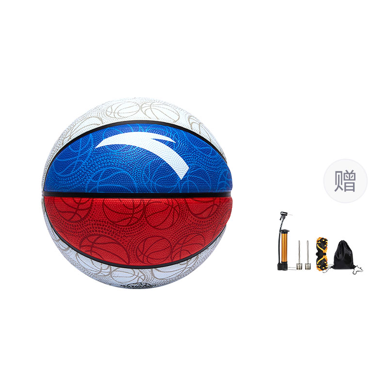 

ANTA Резиновый баскетбольный мяч red blue color blocking размер 7 тренировочный unisex