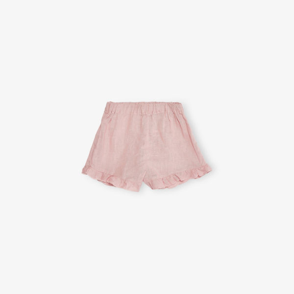 

Шорты льняные H&M Adorables с оборкой по низу, розовый