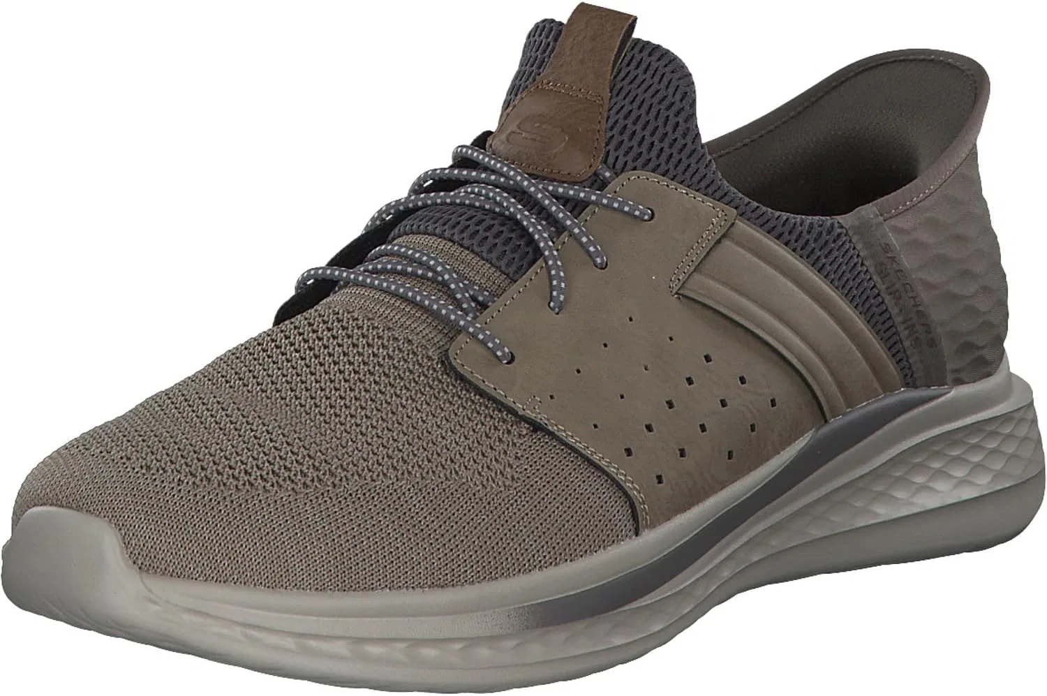 Мужские вязаные слипоны Skechers Slade Ocon 210811 с ​​эластичным шнурком, Beige