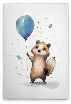 

Картина на холсте A.S. Création Cute Raccoon Blue цвет weissbraunblau