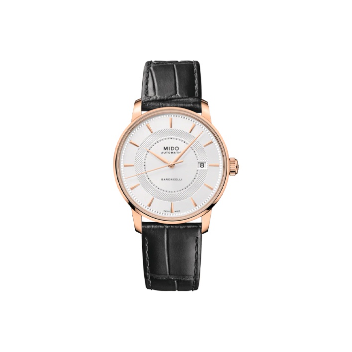 

MIDO Часы Baroncelli Automatic Mechanical Movement Men's Watch Watch 39mm White Dial Cowhide Strap, White
