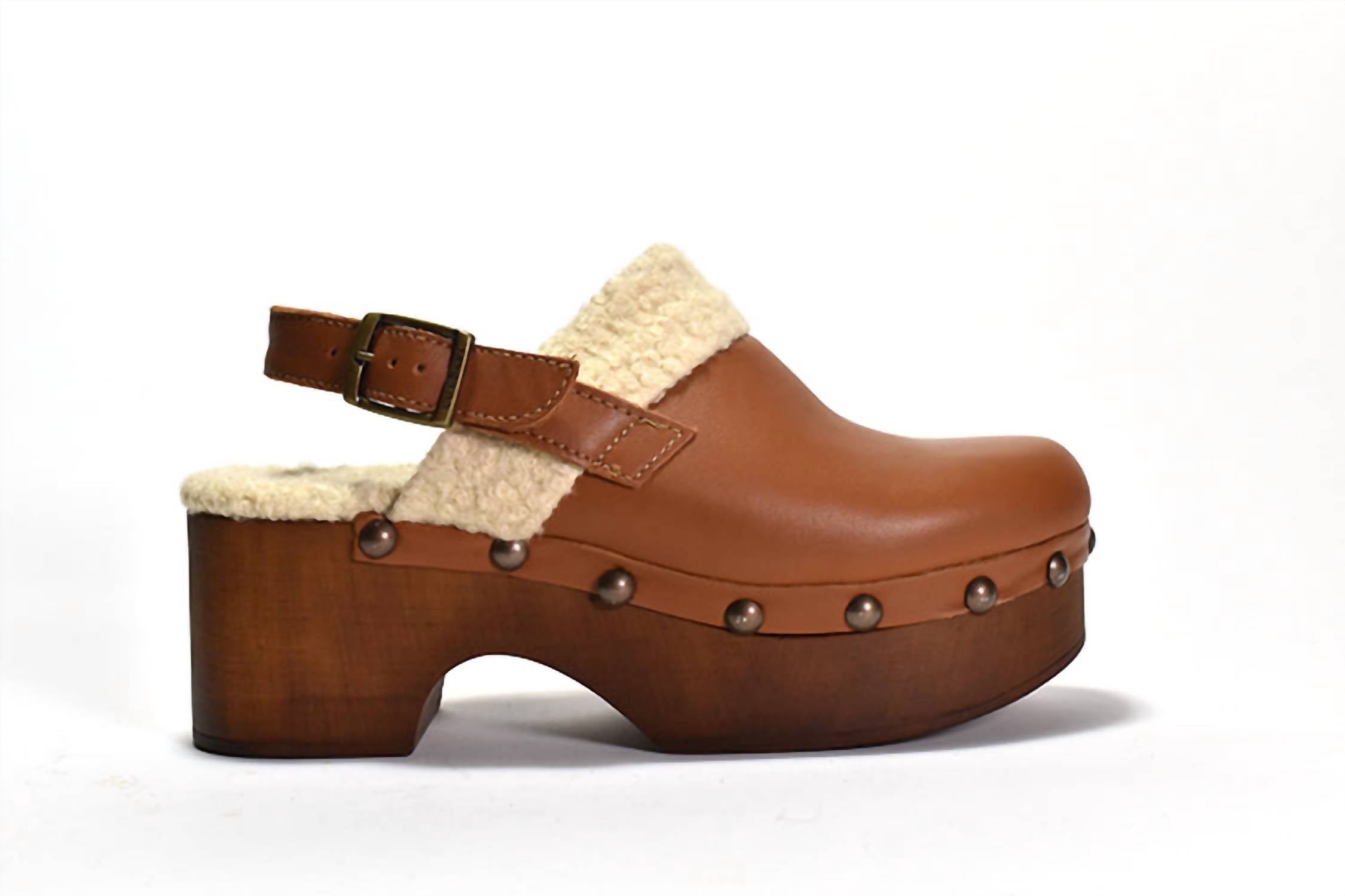 Wenna Clog In Cuoio Leather CORDANI, Cuoio Leather