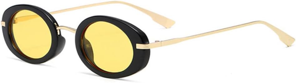 

Ретро-панк мужские овальные солнцезащитные очки для женщин, модные прозрачные линзы цвета океана, защита от УФ-излучения UV400, трендовые мужские солнцезащитные очки MTZJH, Black Yellow