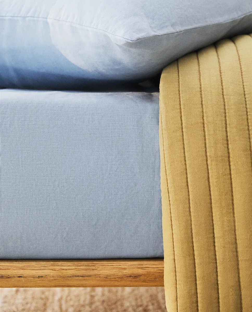 

Льняная простыня на подкладке Zara Home, синий