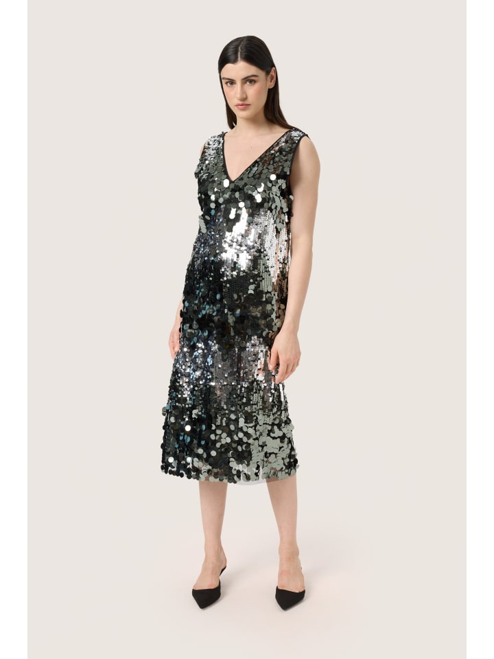 

Платье из джерси SLAdine прямого кроя в цвете Silver Zig Zag Soaked in Luxury