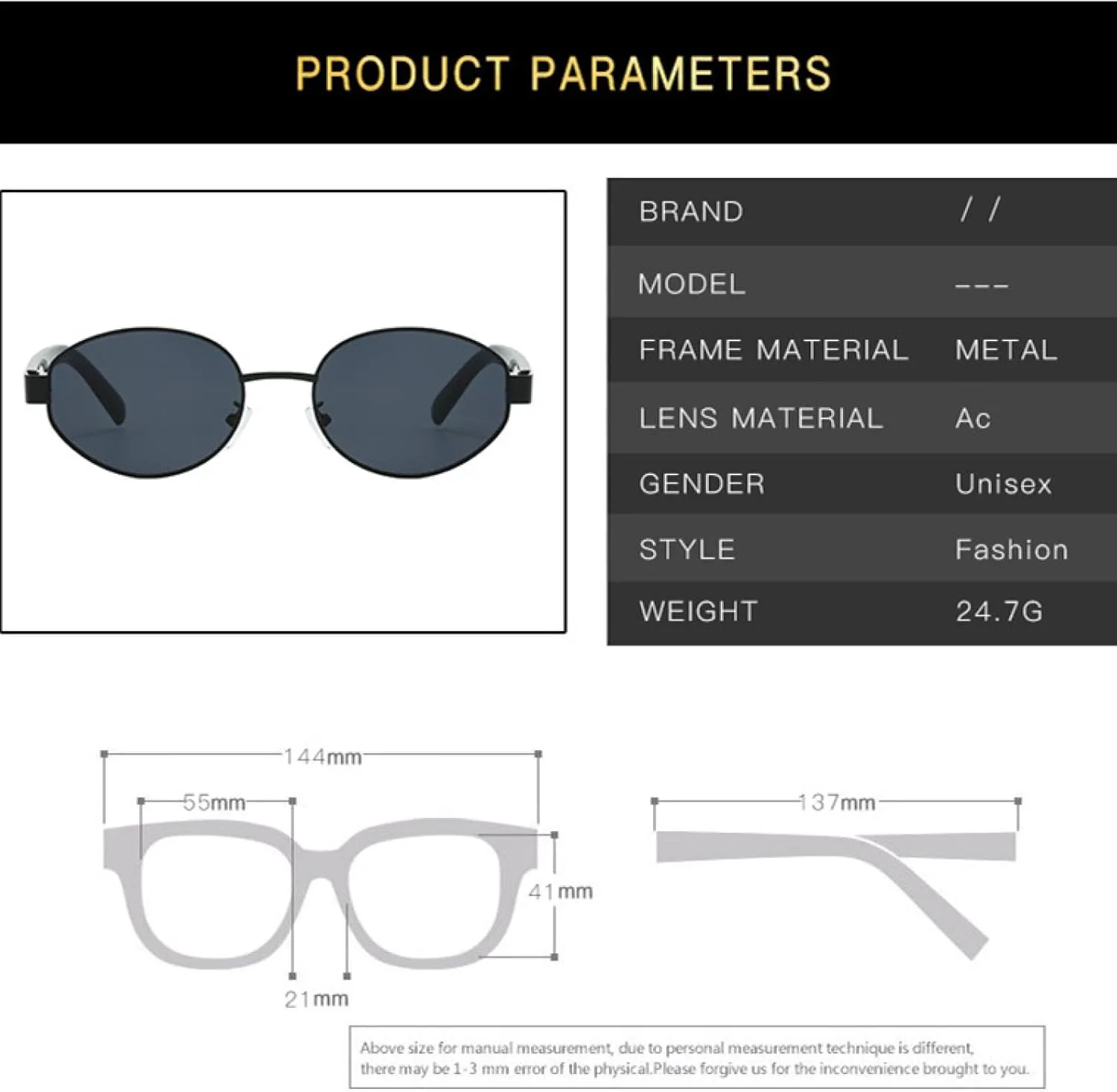 

Женские солнцезащитные очки в маленькой металлической оправе овальной формы, винтажный стиль, круглые, металл, защита от УФ-излучения UV400 VFDHN, Gold Black