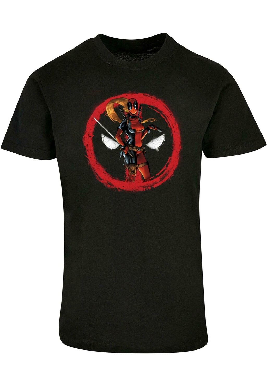 

Футболка с принтом DEADPOOL LADY DISTRESSED ABSOLUTE CULT, черный