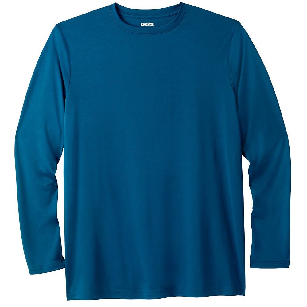 

Мужская футболка Kingsize Big & Tall No Sweat с длинными рукавами и круглым вырезом KingSize, цвет Midnight Teal