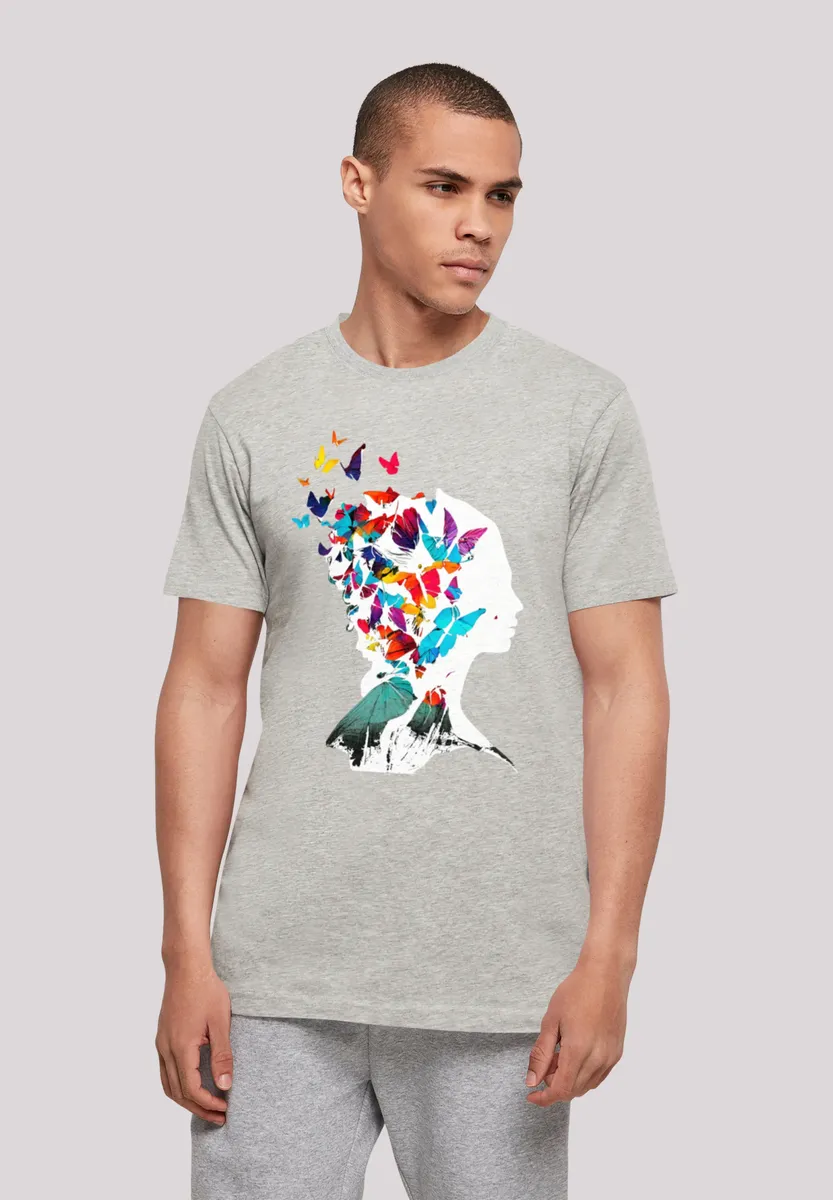 

F4NT4STIC Футболка "Butterfly Silhouette TEE UNISEX", принт, серый