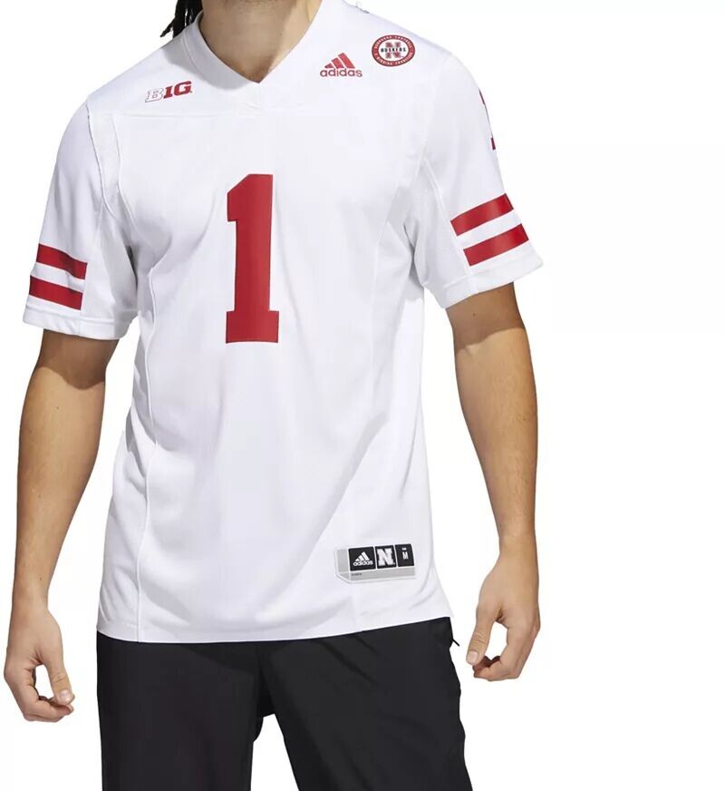 

Мужская белая футбольная майка Adidas Nebraska Cornhuskers Replica