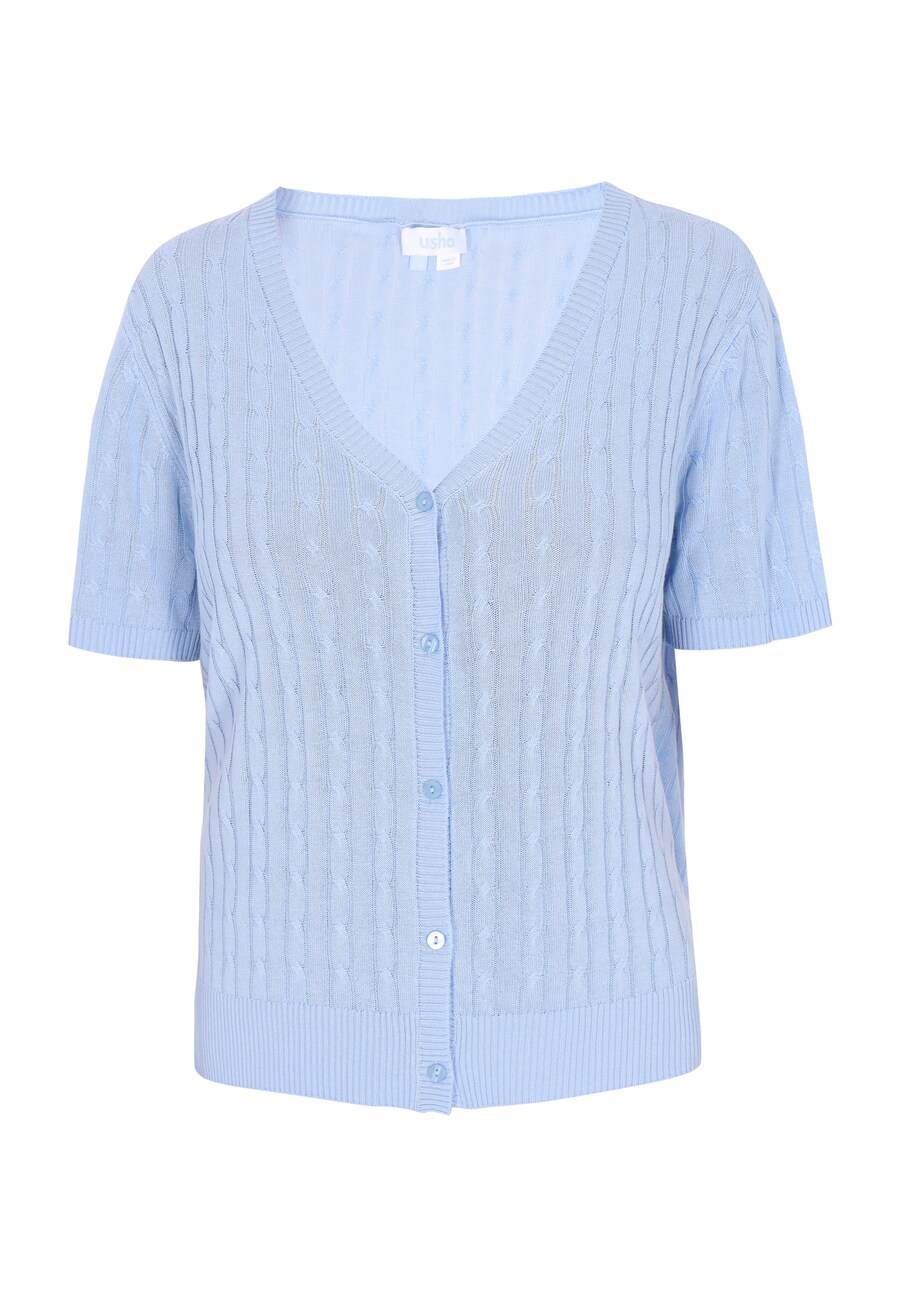 

Вязаный кардиган usha BLUE LABEL Everyday Fashion, светло-синий