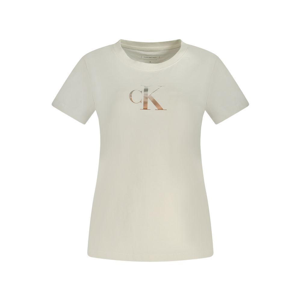 

Белая хлопковая женская футболка Calvin Klein