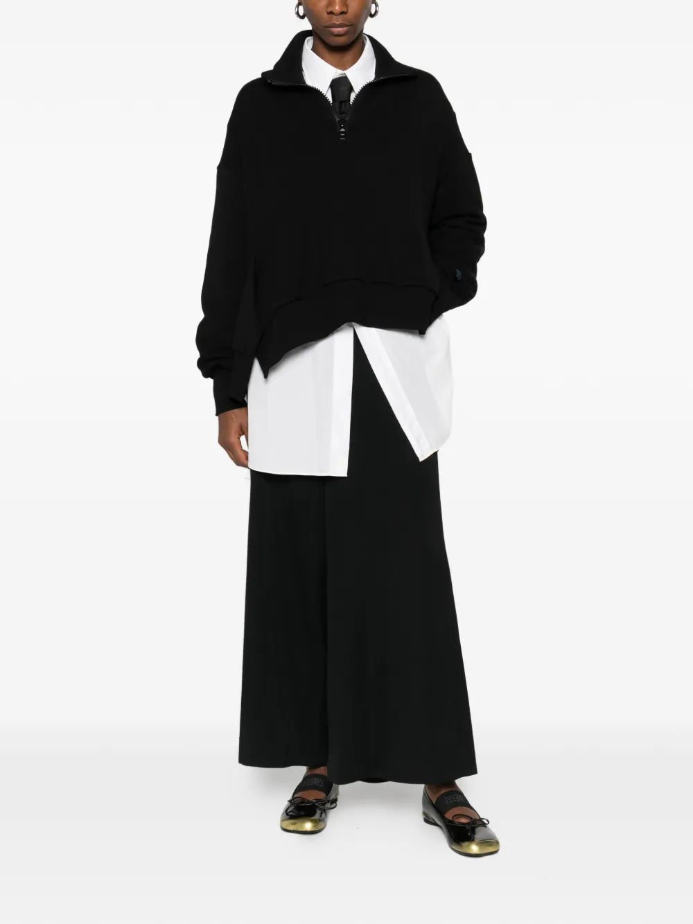 Асимметричный свитшот на молнии до половины Yohji Yamamoto, черный — фото 2
