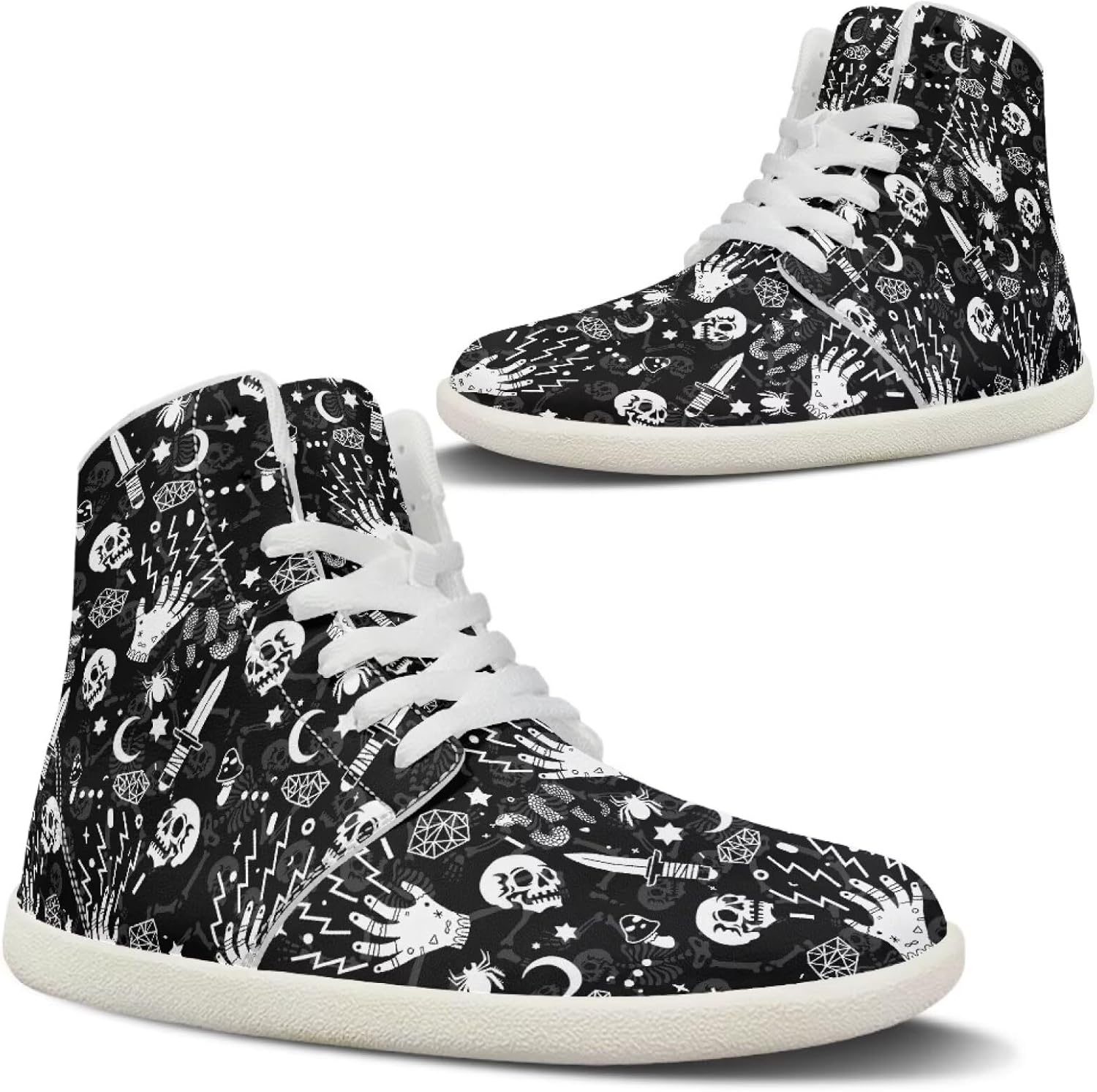 

Мужские широкие кроссовки для ходьбы, высокие кеды, легкие повседневные прогулочные туфли, нескользящая подошва, спортивная обувь, размеры US 5-14 Qoiuvncy, Skull Series