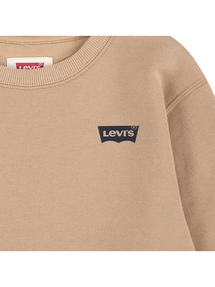 Свитшот хлопковый Levi's Kids, бежевый — фото 3