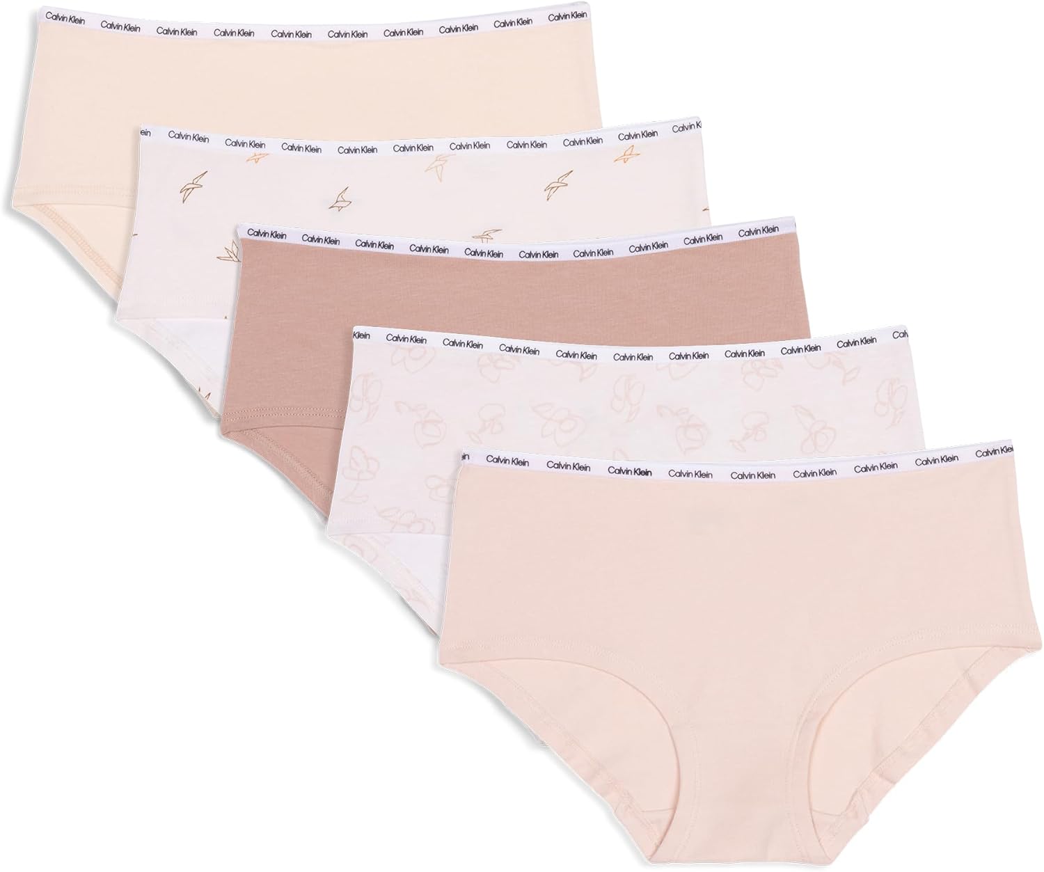 

Комплект из 5 пар нижнего белья Calvin Klein для девочек, Icon Fun Neutrals