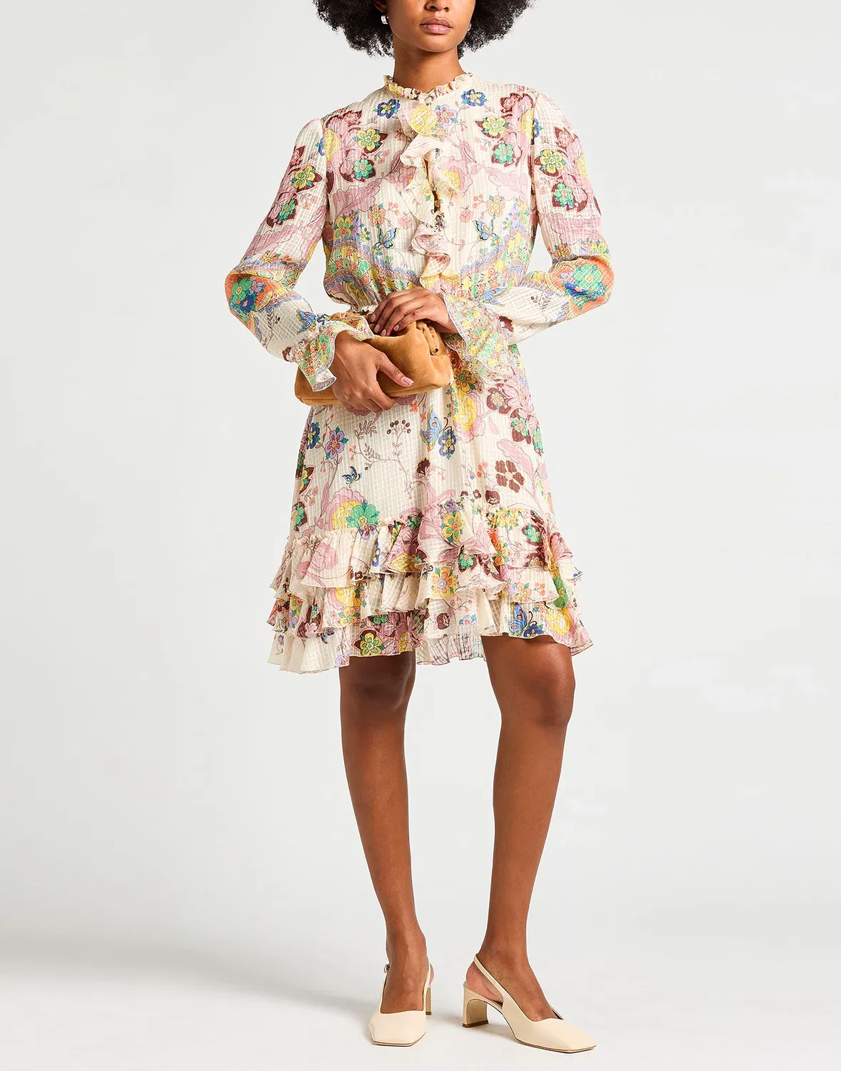 Платье мини с цветочным принтом ETRO Ivory — фото 2