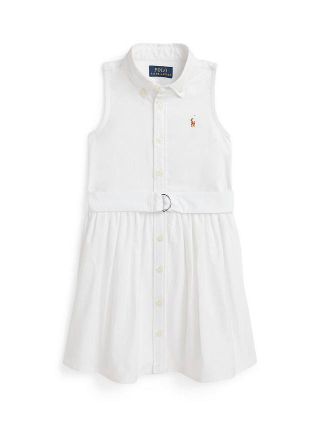 Детское хлопковое платье для повседневной носки Ralph Lauren, White — фото 4