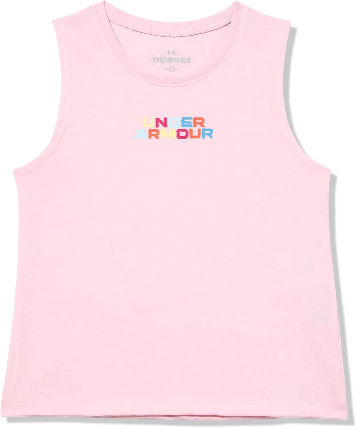 Майка Under Armour для девочек с радужным логотипом, (647) Prime Pink/Shaded Fuchsia/Ether Blue