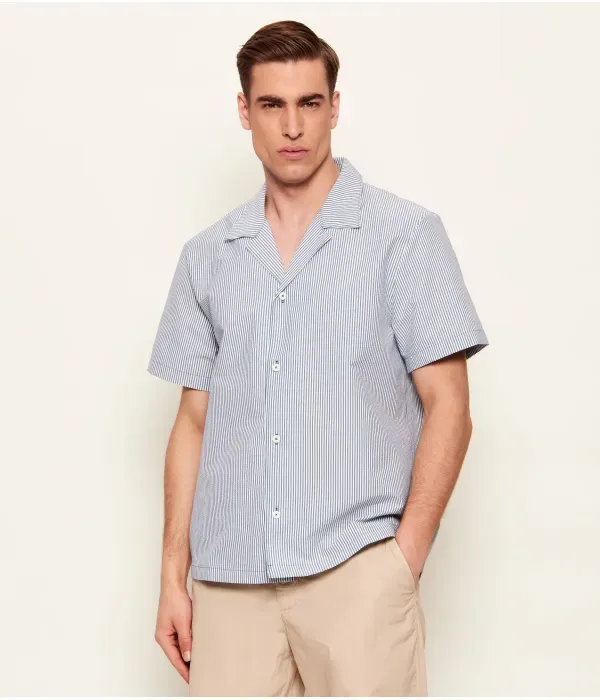 Рубашка «Бархатная рыба» regular fit Boss, синий
