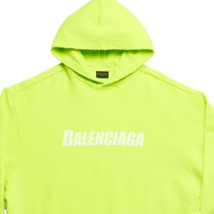 Толстовка мужская флуоресцентно-желтая Balenciaga, желтый — фото 4
