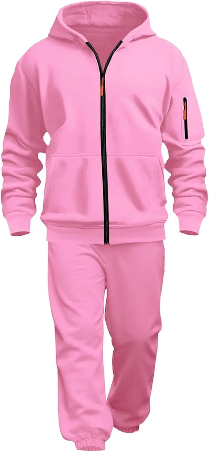 Детский спортивный костюм из 2 предметов, хлопковый, Pink — фото 4