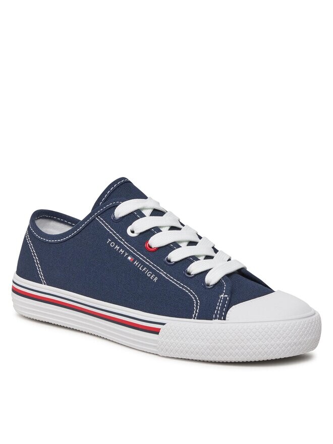 Тканевые кроссовки Low Cut Lace Up Sneaker T3X9-33324-0890 Tommy Hilfiger, темно-синий — фото 2