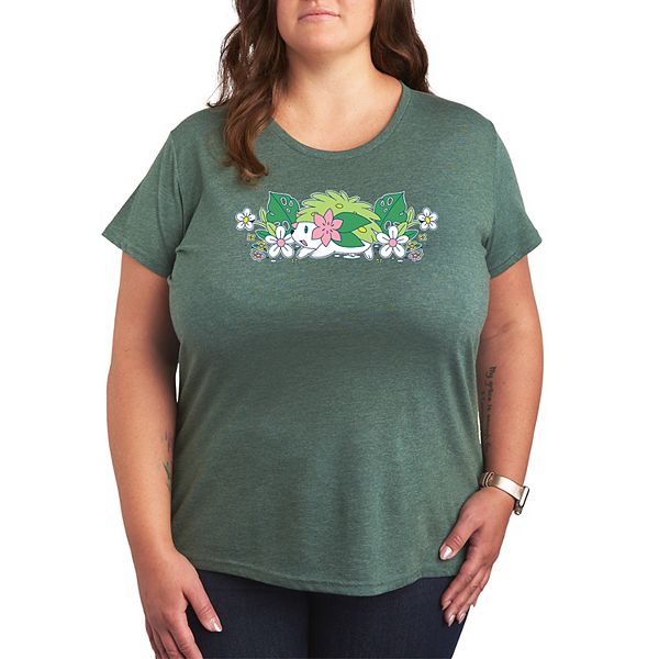 

Футболка Plus size с принтом покемон Shaymin и цветами Licensed Character, Heather Juniper