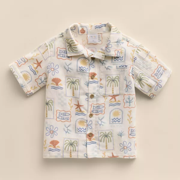 

Детский топ из органической ткани 4-12 лет Little Co. By Lauren Conrad, цвет ivory sea icons