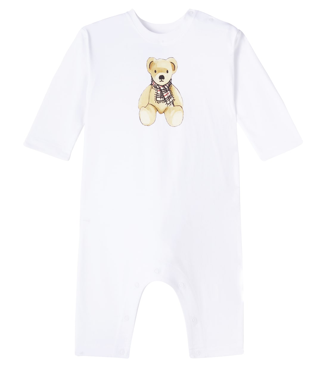 

Детский хлопковый боди с принтом Burberry Kids, белый