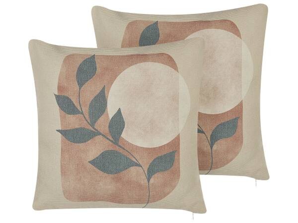 

Подушка Beliani 2 шт CALLIOPSIS, 45x45x45 см цвет beige/grün/multicolor/rot
