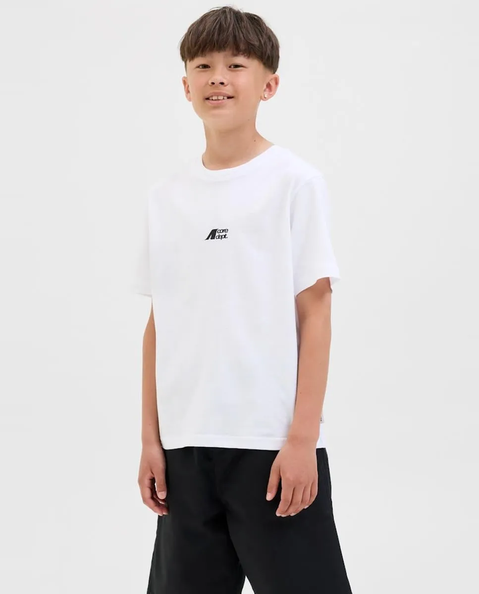 

Детская футболка с коротким рукавом и принтом на спине Jack & Jones, белый