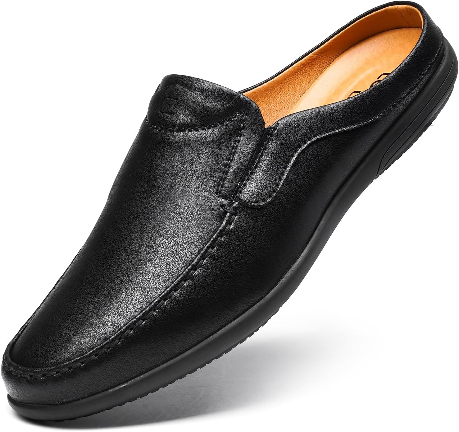 

Мужские слипоны-лоферы, ручная работа, кожаные тапочки, дышащие, удобные, мягкие, с ручной прошивкой, без каблука, повседневная обувь для мужчин Luodenglang, черный