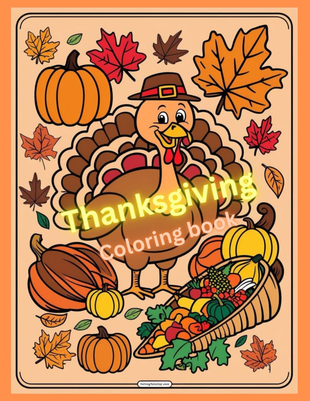 

Thanksgiving coloring book: A collection of 50 coloring pages with cute thanksgiving turkey, pumpkins and more (Independently published)