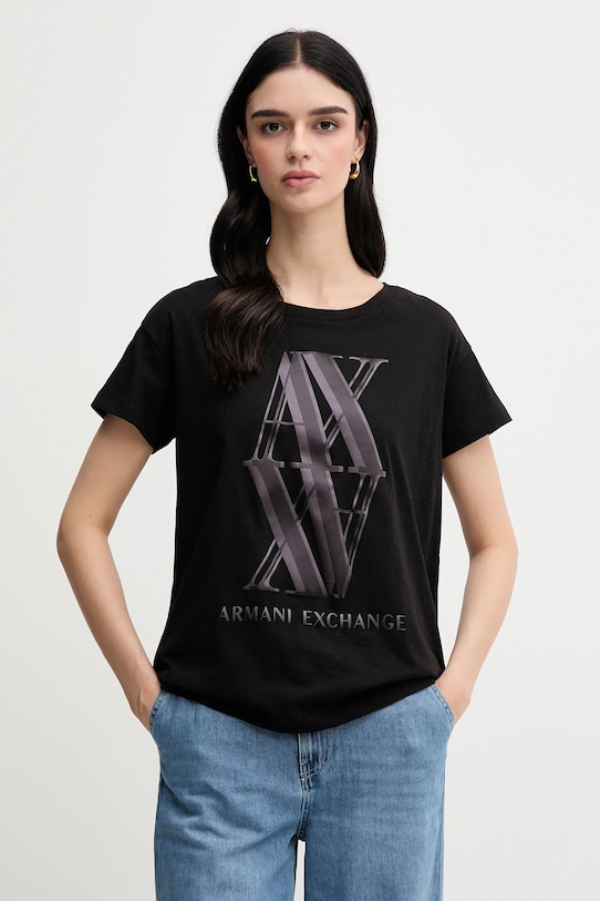 

Хлопковая футболка Armani Exchange, черный