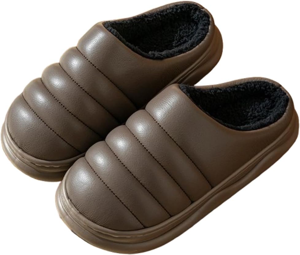 

Мужские мягкие и теплые домашние тапочки премиум-класса из натуральной кожи с эффектом памяти. Подошва из пеноматериала Generic, коричневый