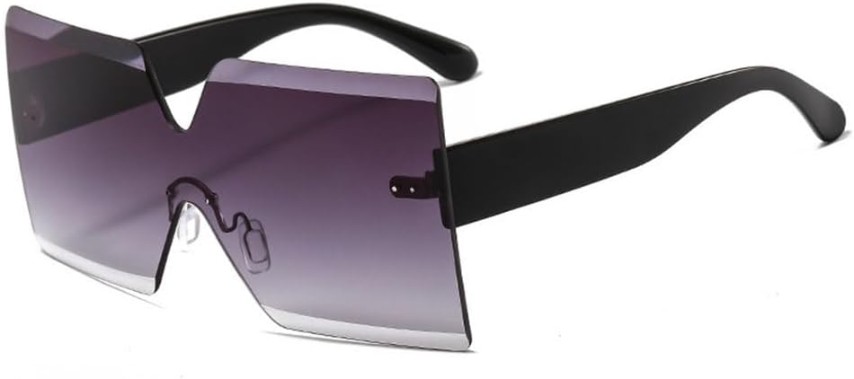 

Женские солнцезащитные очки без оправы, большие солнцезащитные очки UV400, модные очки для женщин, защита от УФ-излучения UV400, черные, серые, один размер TYUVIVO, Black-gray